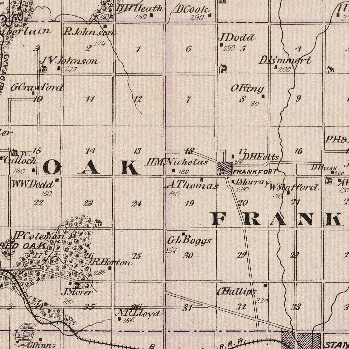 Vintage Map of Montgomery County, Iowa, 1875