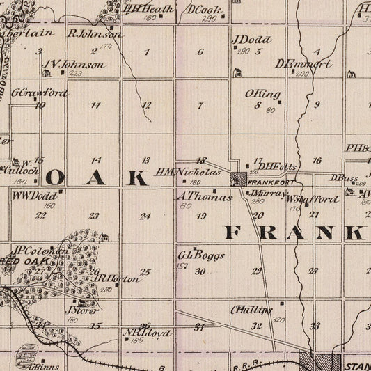 Vintage Map of Montgomery County, Iowa, 1875
