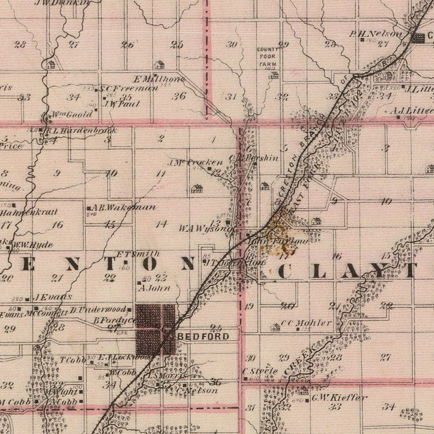Vintage Map of Taylor County, Iowa, 1875