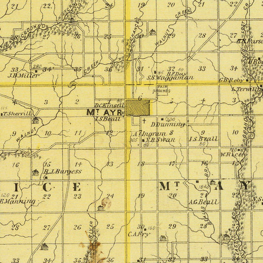 Vintage Map of Ringgold County, Iowa, 1875
