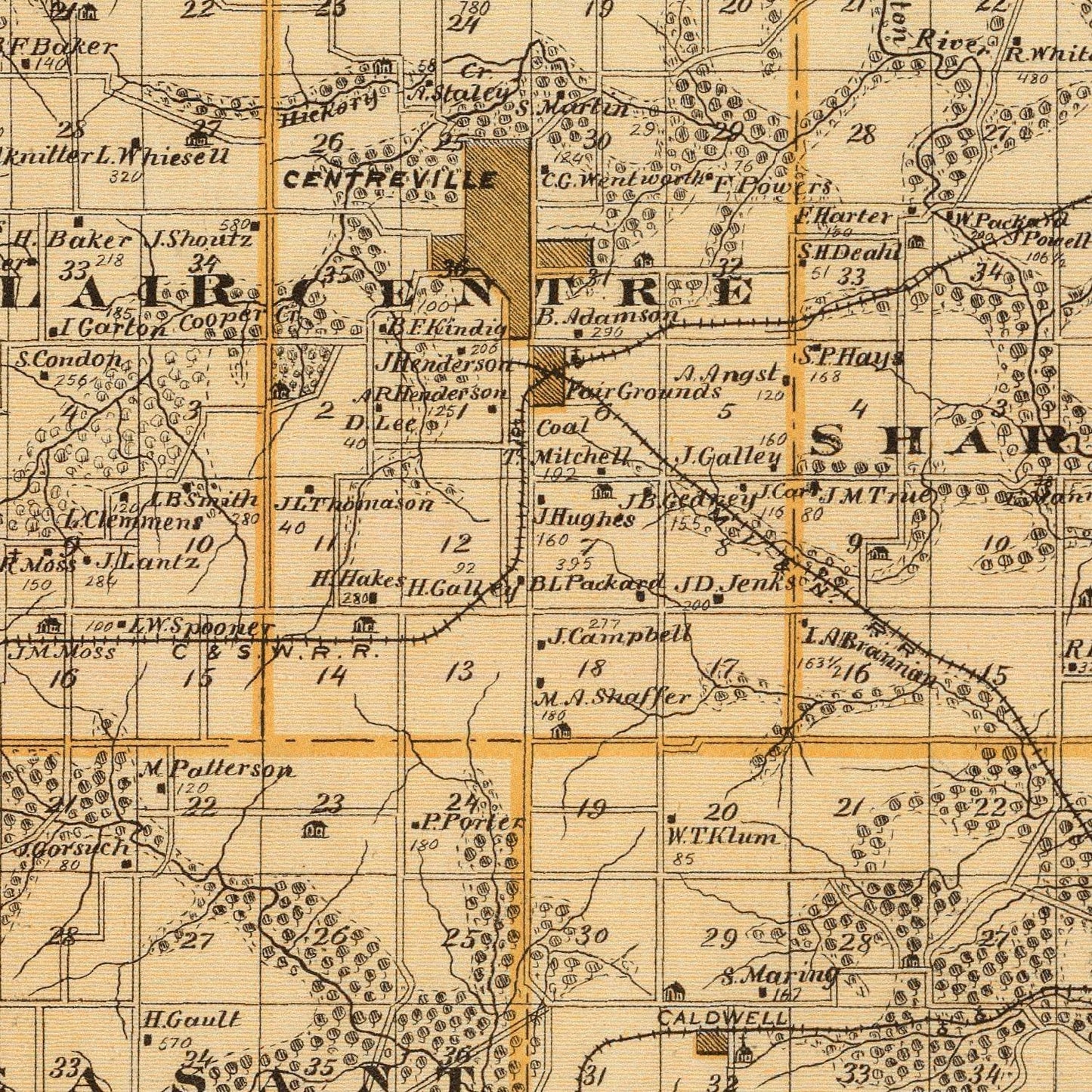 Vintage Map of Appanoose County, Iowa, 1875