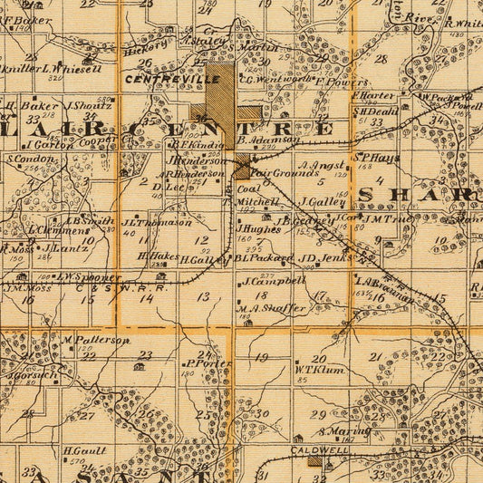 Vintage Map of Appanoose County, Iowa, 1875