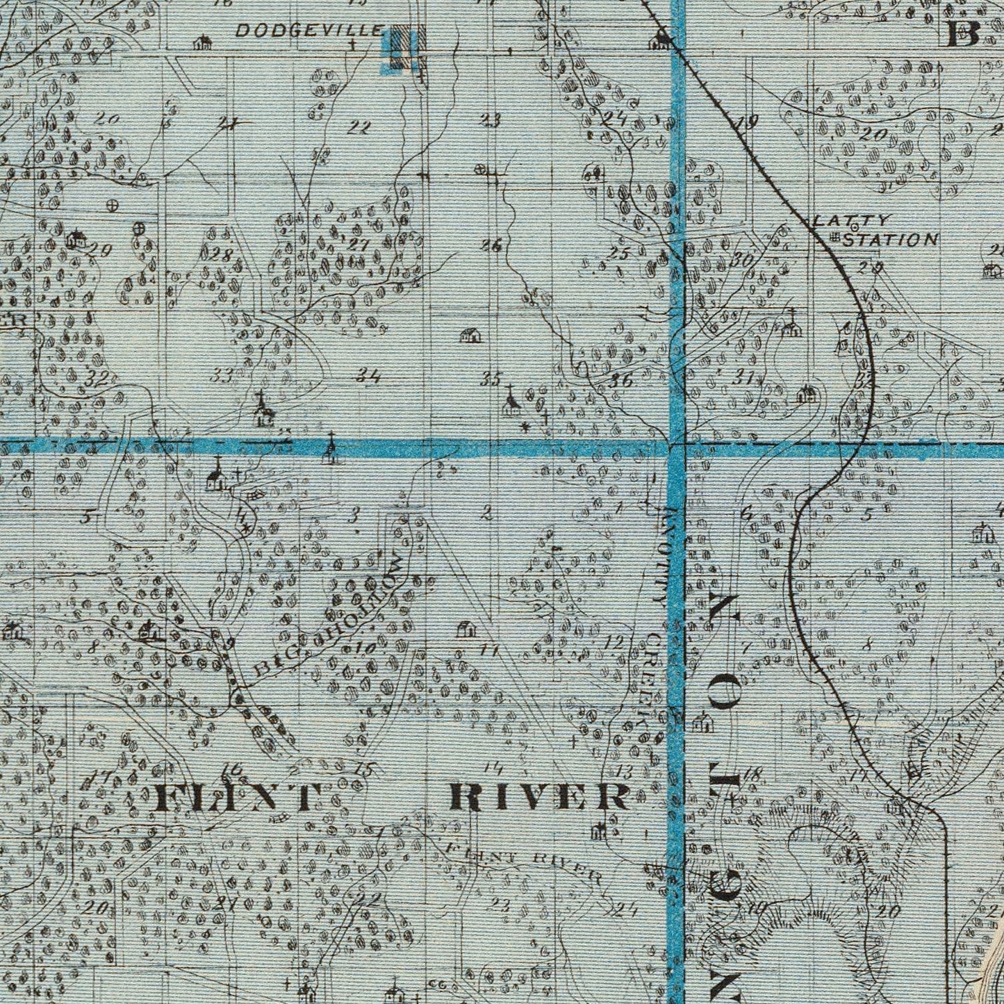 Vintage Map of Des Moines County, Iowa, 1875