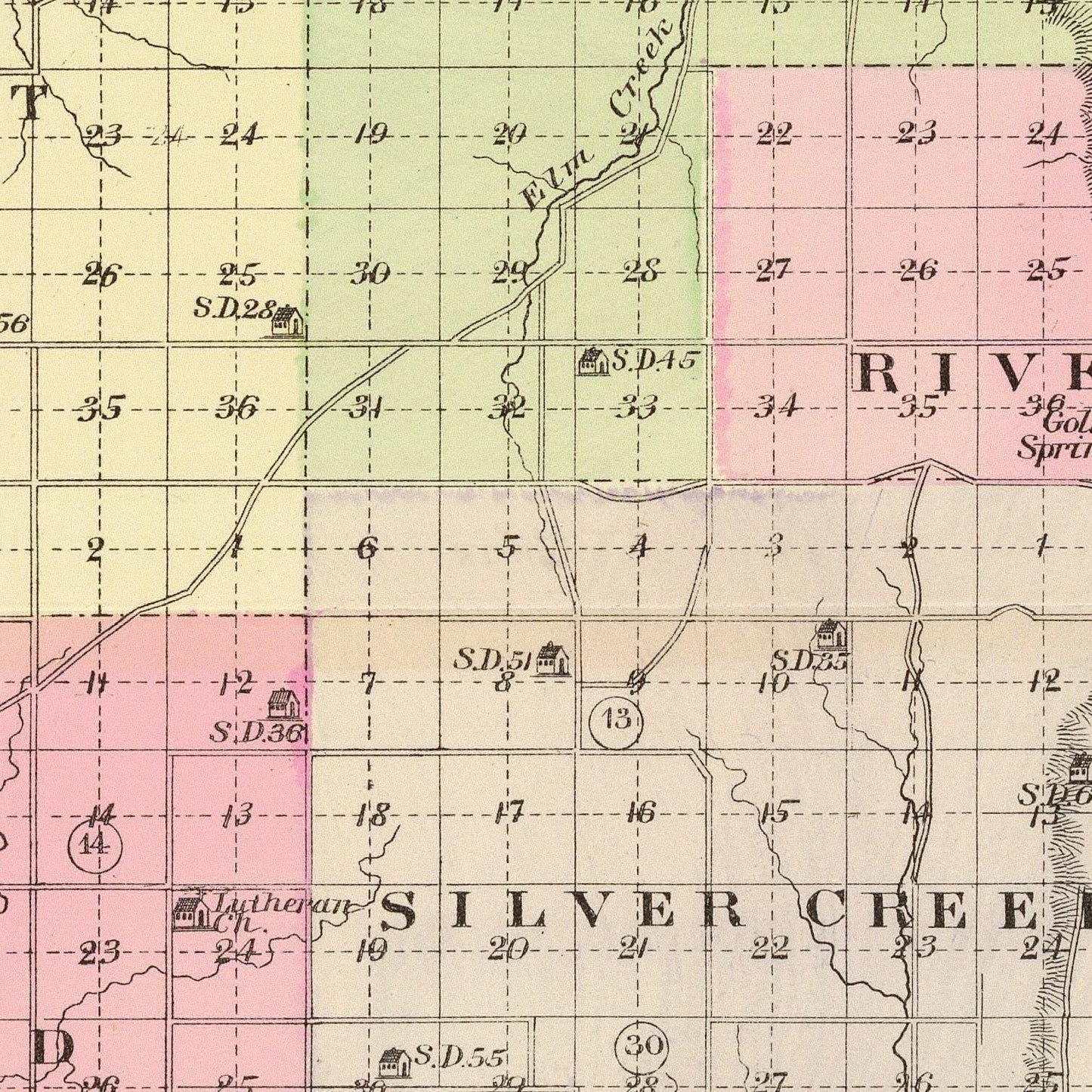 Vintage Map of Burt County, Nebraska, 1885 | Wall Art