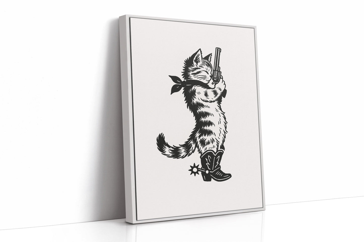 Cowboy Cat Sheriff Western Cat Wall Art Print