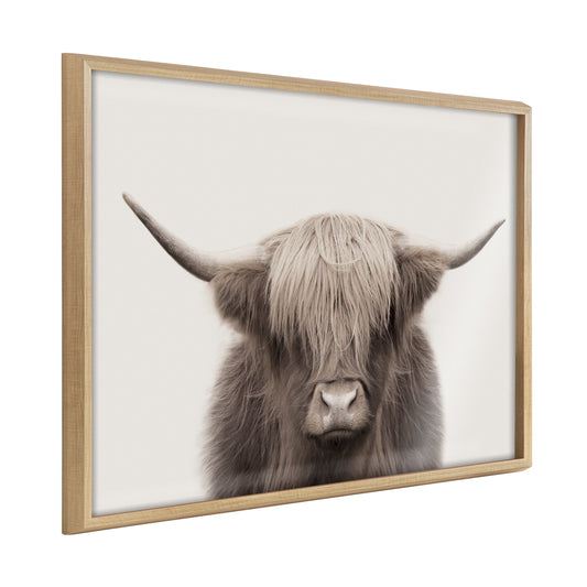 Colorful Hey Dude Highland cow framed wall art print