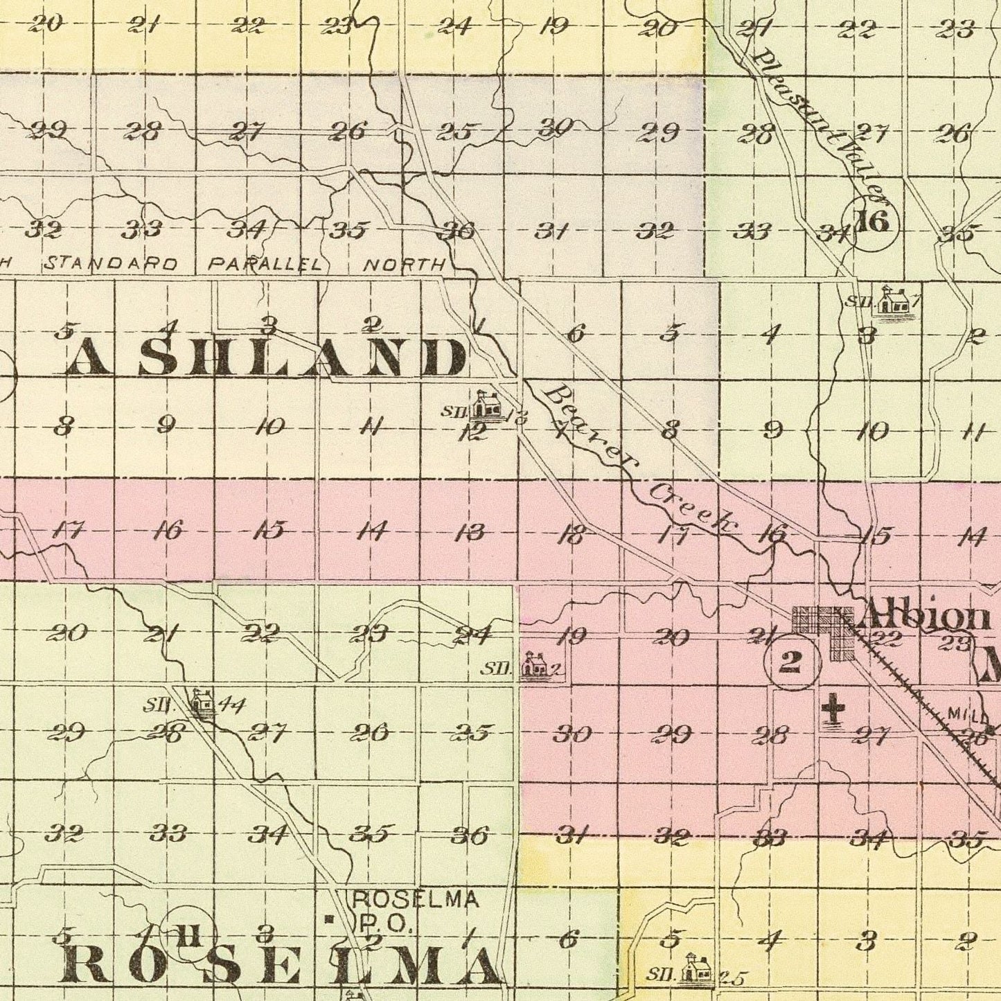 Vintage Map of Boone County, Nebraska, 1885