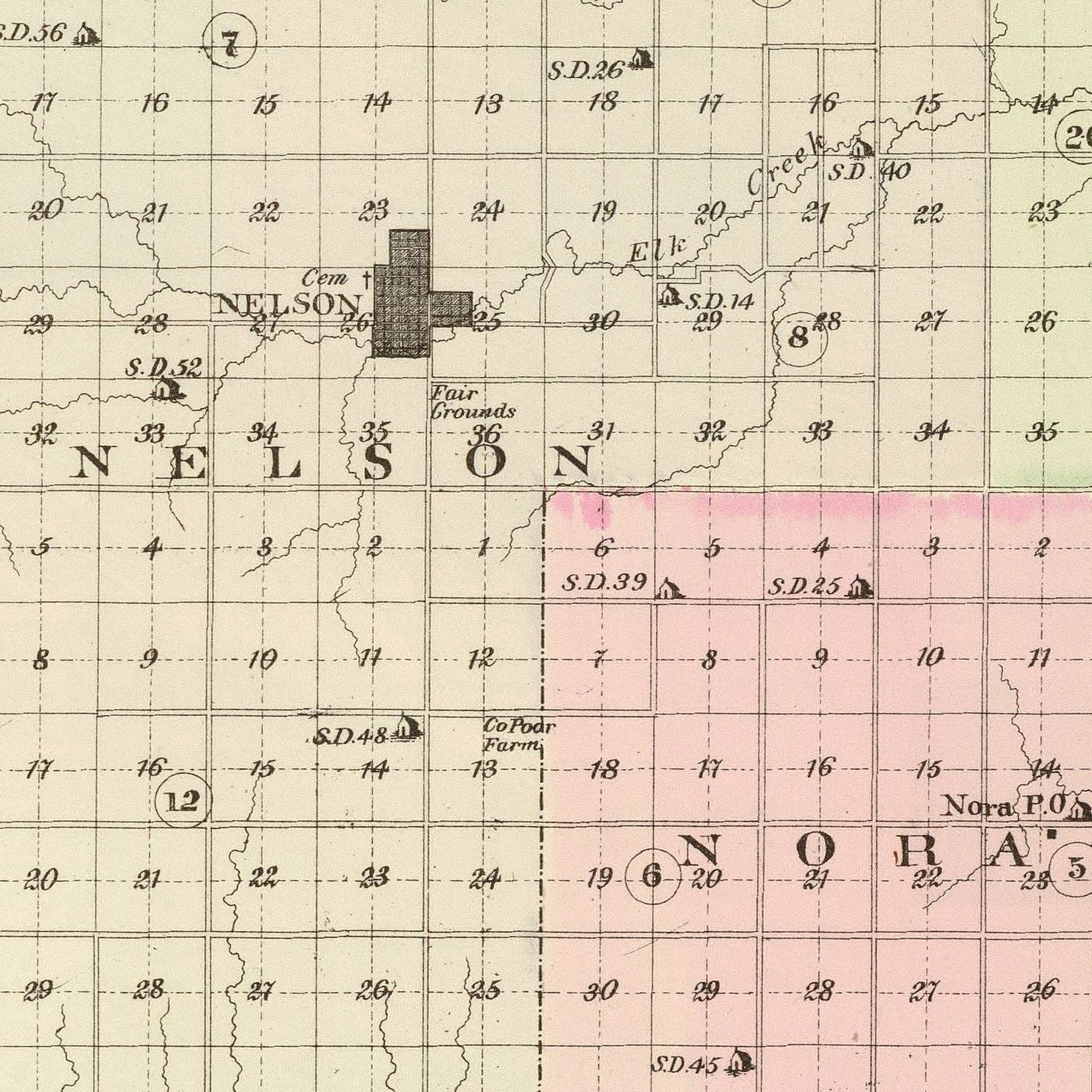 Vintage Map of Nuckolls County, Nebraska, 1885