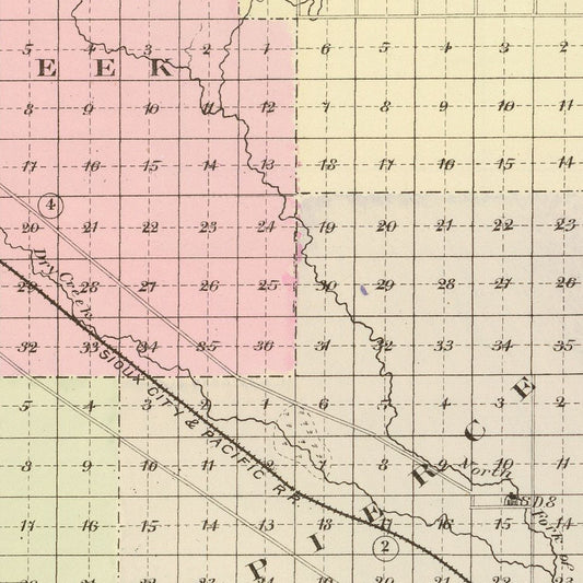 Vintage Map of Pierce County, Nebraska, 1885