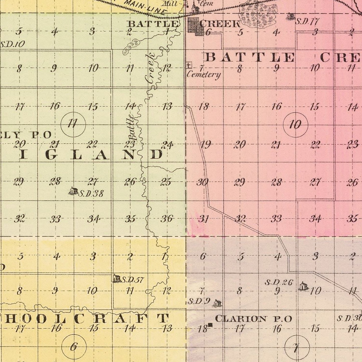 Vintage Map of Madison County, Nebraska, 1885