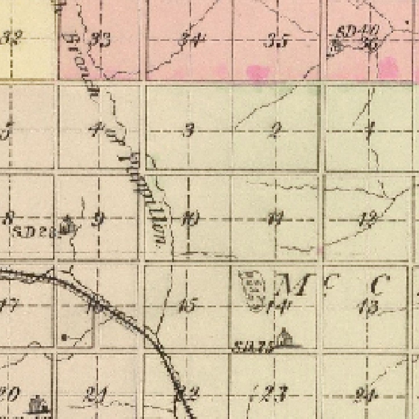 Vintage Map of Douglas County, Nebraska, 1885