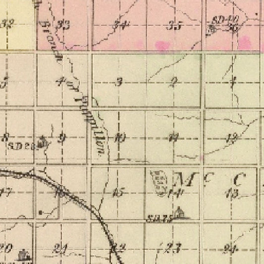 Vintage Map of Douglas County, Nebraska, 1885
