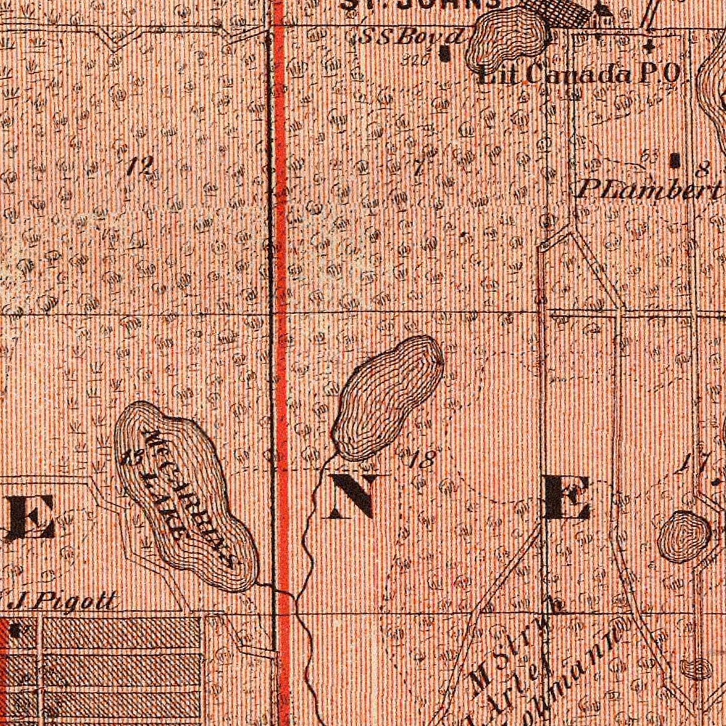 Vintage Map of Ramsey County, Minnesota, 1874