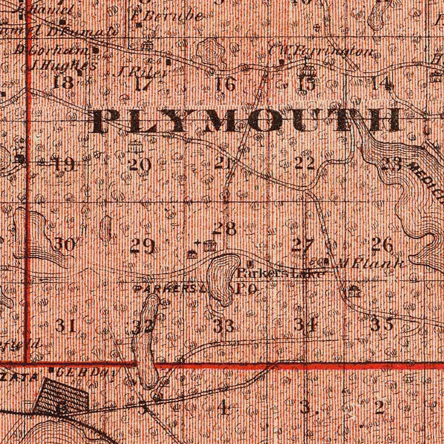 Vintage Map of Hennepin County, Minnesota, 1874