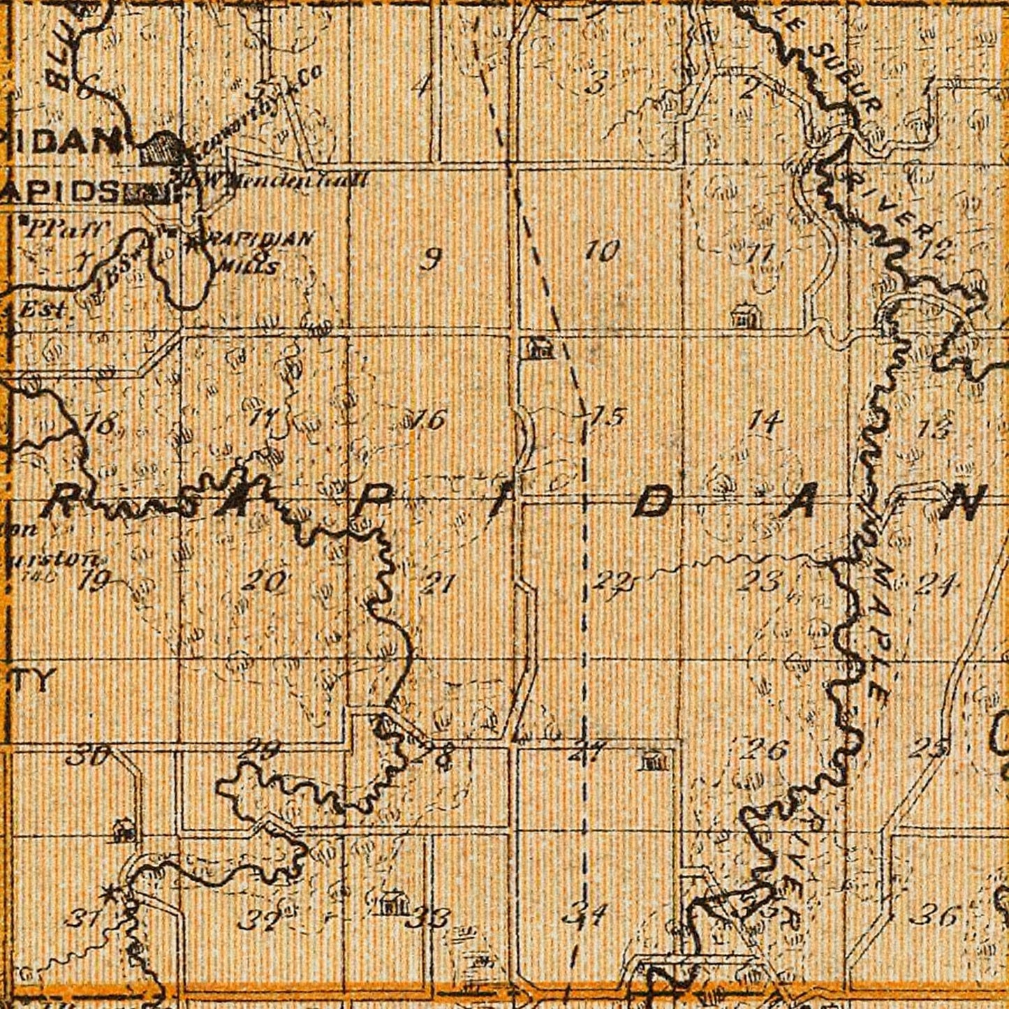 Vintage Map of Blue Earth County, Minnesota, 1874