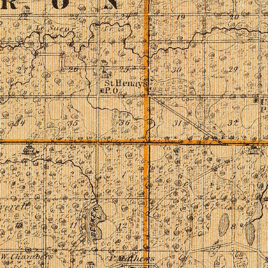 Vintage Map of Le Sueur County, Minnesota, 1874