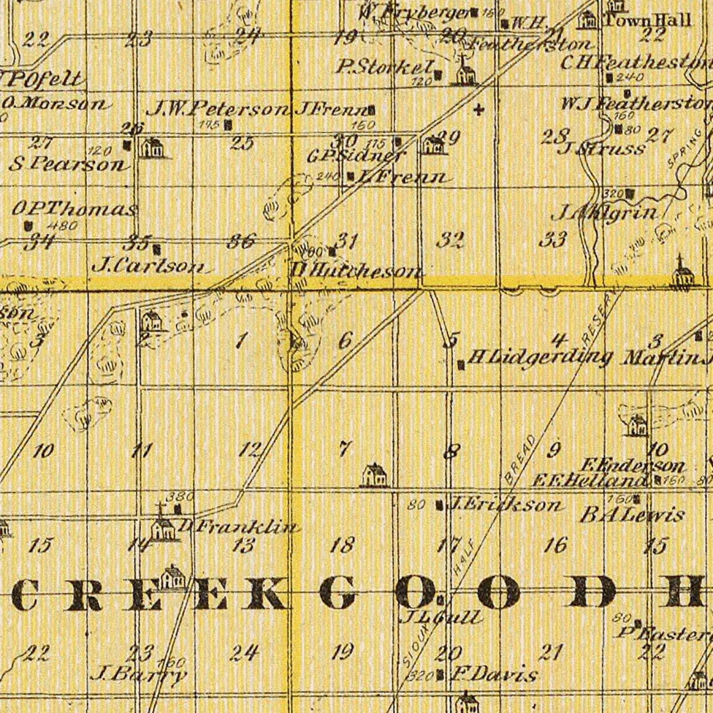 Vintage Map of Goodhue County, Minnesota, 1874