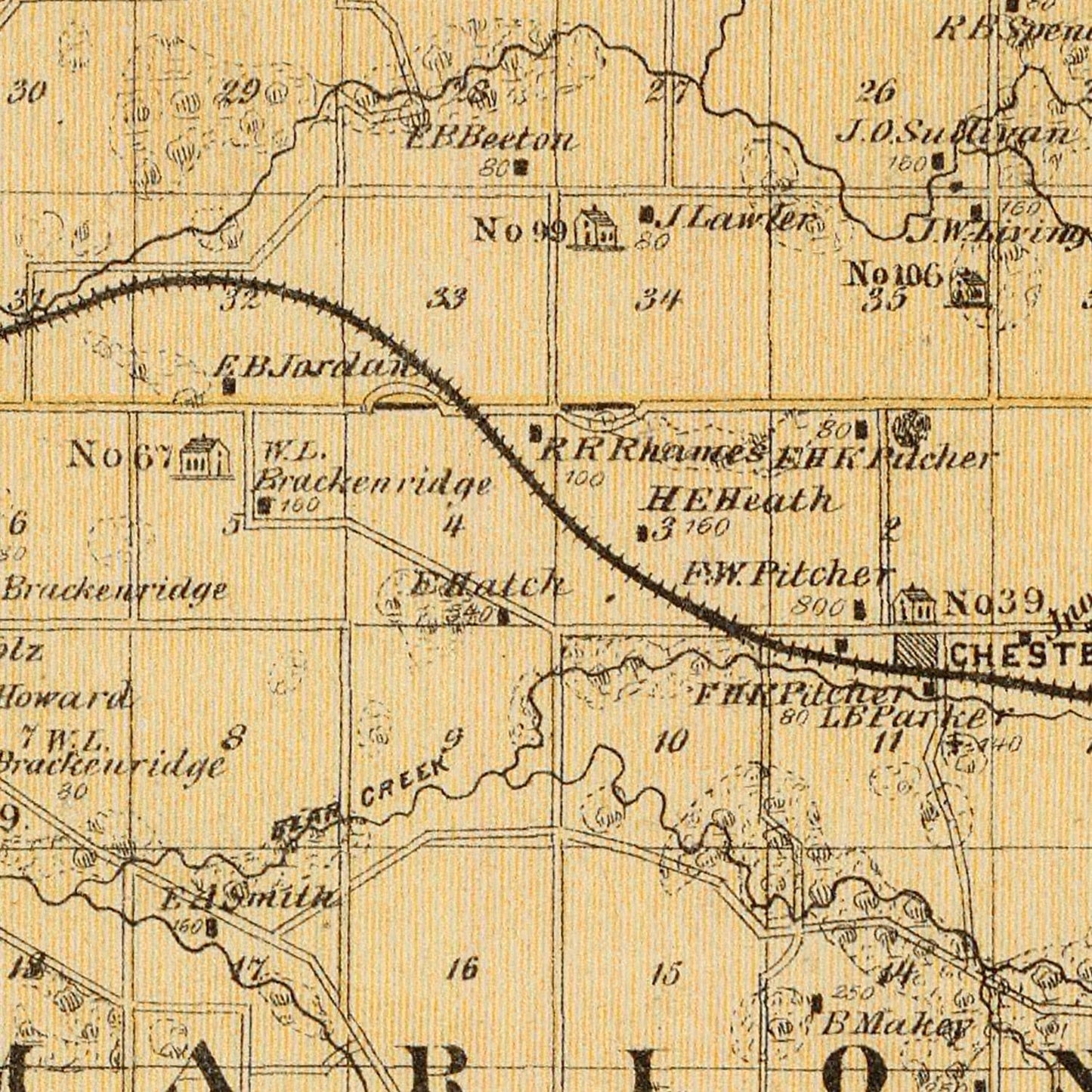 Vintage Map of Olmsted County, Minnesota, 1874