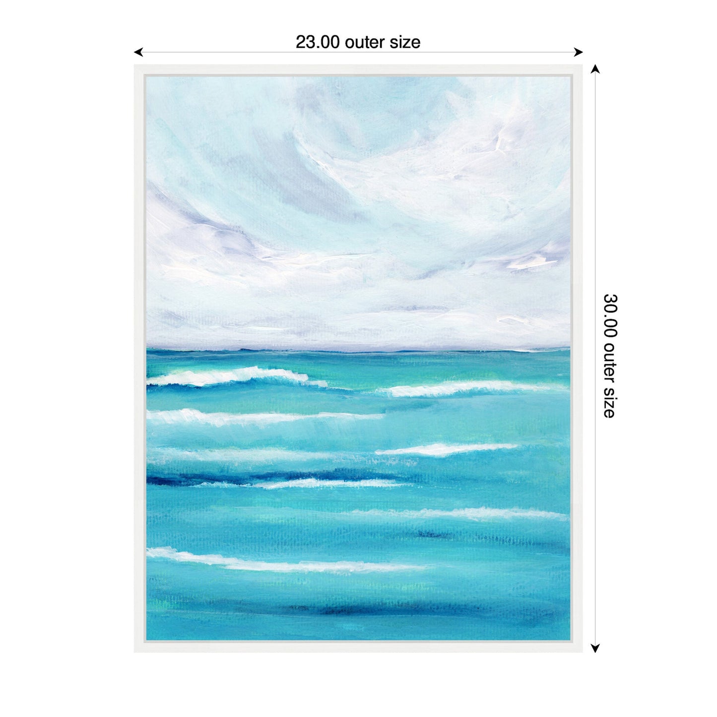 Evening Ocean Waves Framed Canvas Wall Art