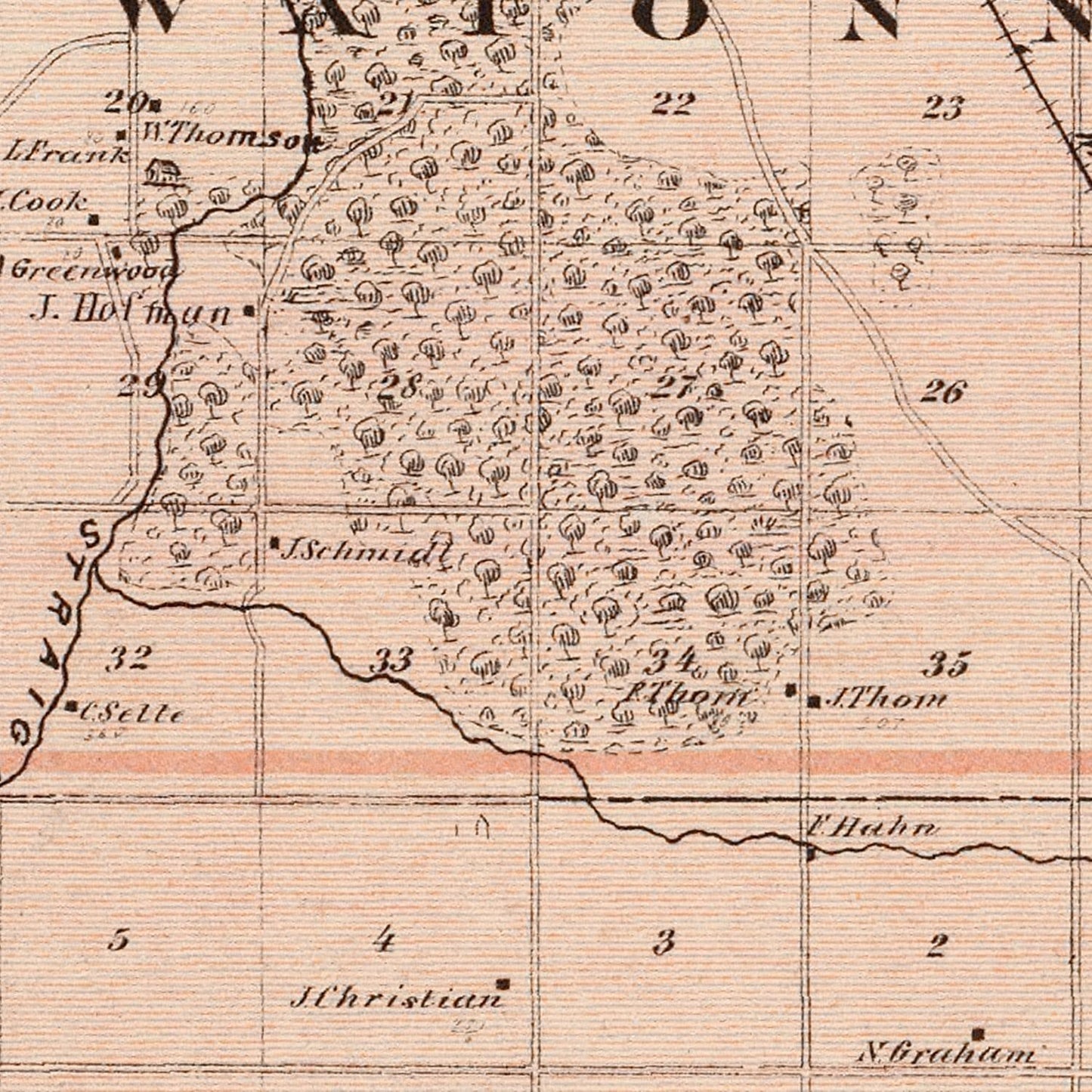 Vintage Map of Steele County, Minnesota, 1874