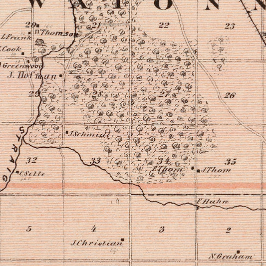 Vintage Map of Steele County, Minnesota, 1874