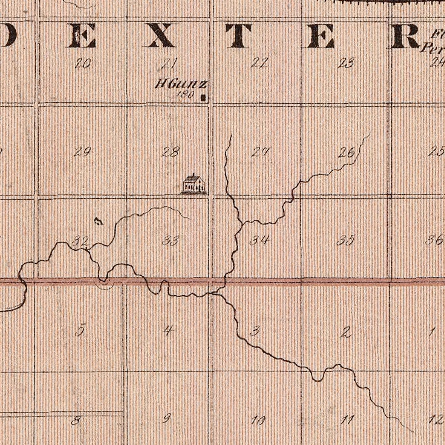 Vintage Map of Mower County, Minnesota, 1874