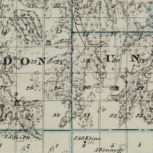 Vintage Map of Houston County, Minnesota, 1874