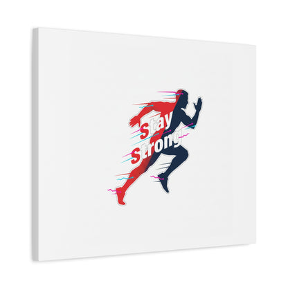 Stay Strong Runner Gym Canvas Wall Art