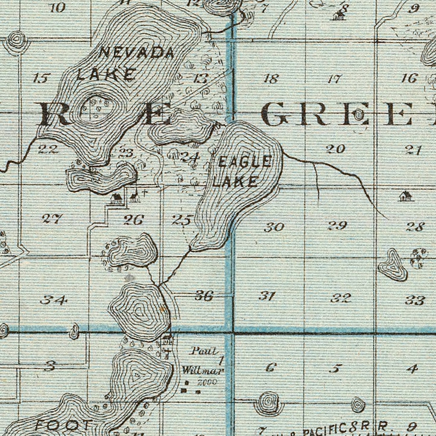 Vintage Map of Kandiyohi County, Minnesota, 1874