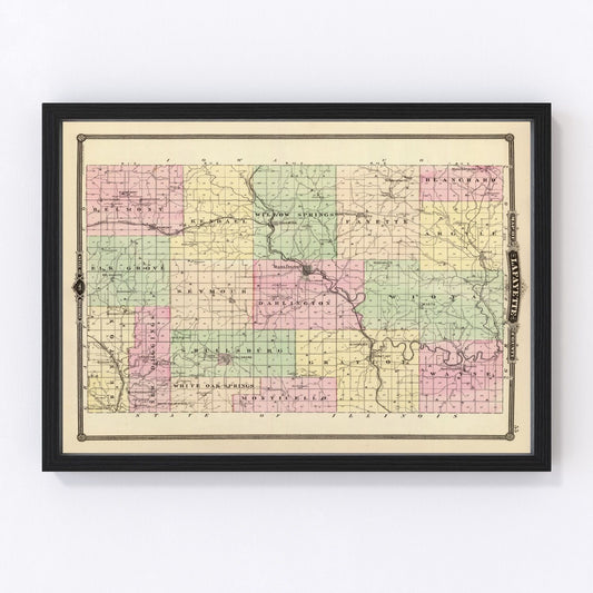 vintage map of Lafayette County, Wisconsin, 1878