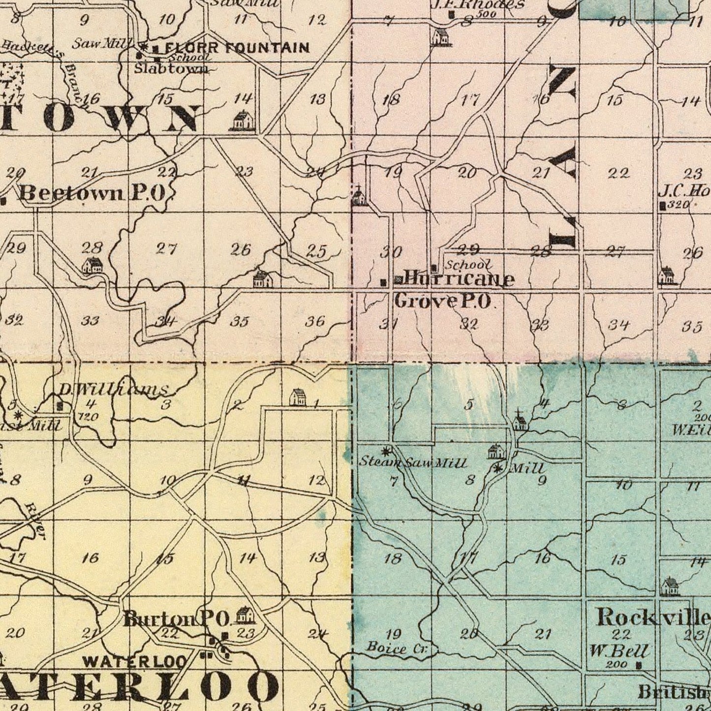 Vintage Map of Grant County, Wisconsin, 1878