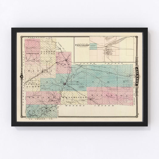 Vintage map of Jackson County, Wisconsin, 1878