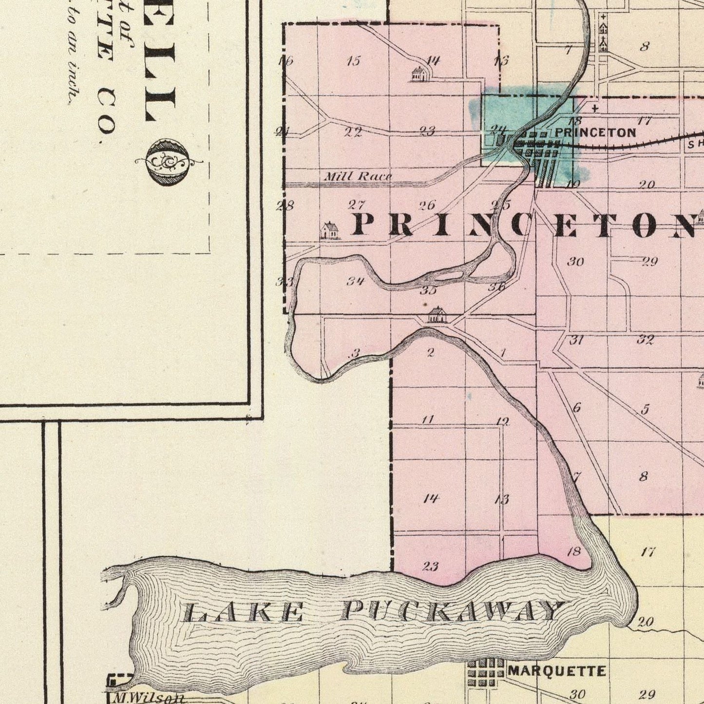 Vintage Map of Green Lake County, Wisconsin, 1878