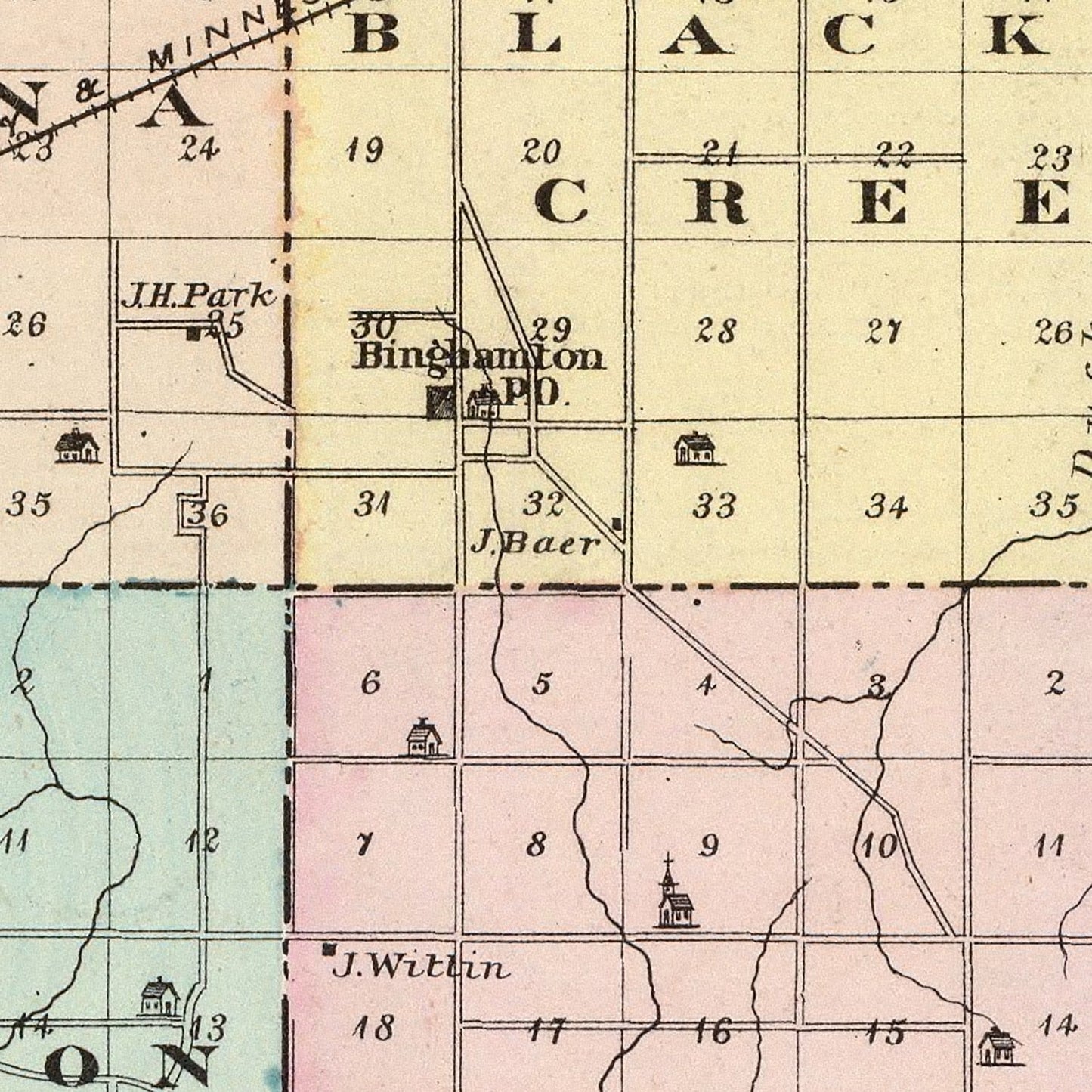 Vintage Map of Outagamie County, Wisconsin, 1878