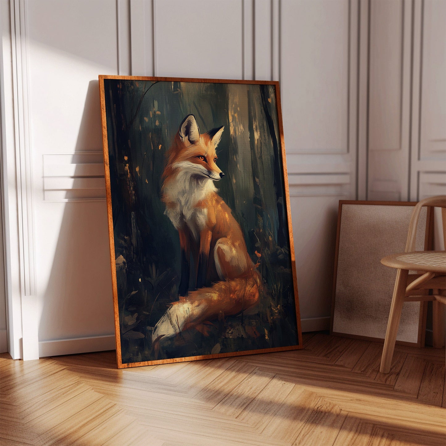 Fox in Mystical Forest Woodland Animal Wall Art Print