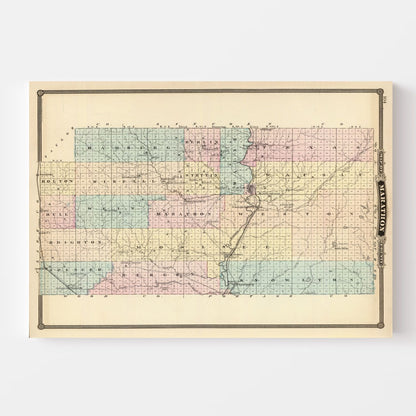Vintage Map of Marathon County, Wisconsin Wall Art