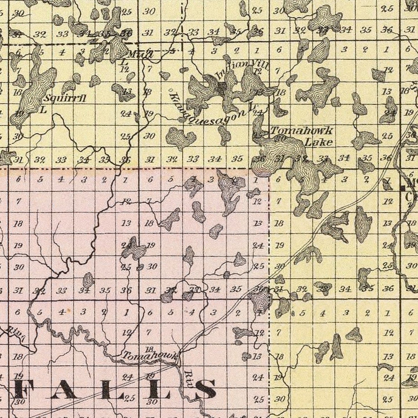 Vintage Map of Lincoln County, Wisconsin, 1878