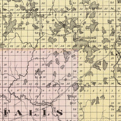 Vintage Map of Lincoln County, Wisconsin, 1878