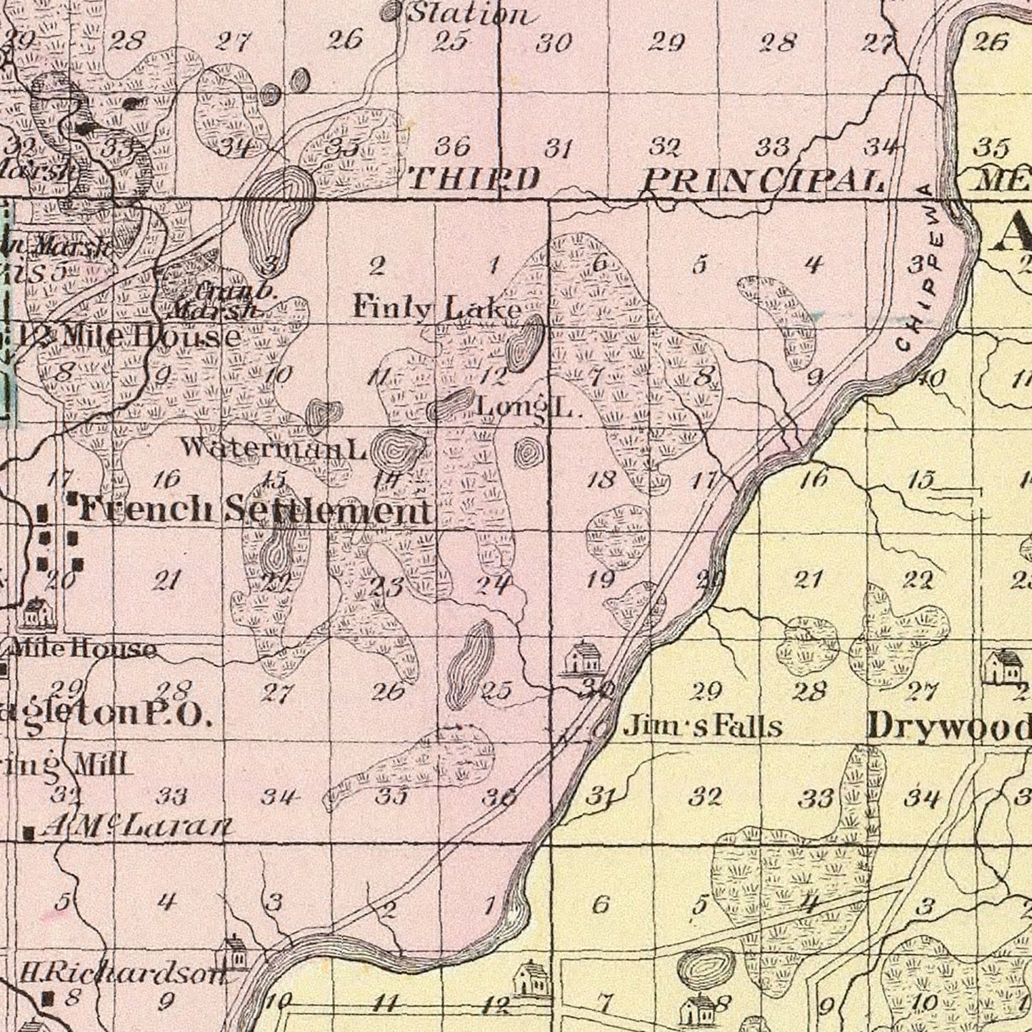 Vintage Map of Chippewa County, Wisconsin, 1878 - Edition II