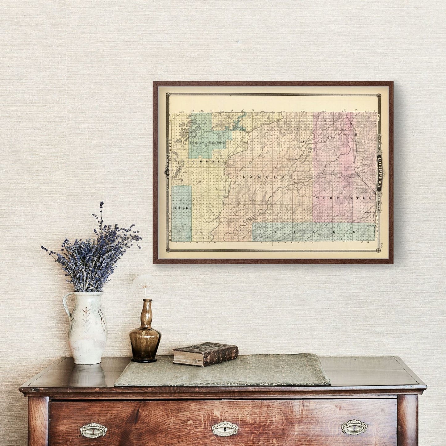Vintage Map of Chippewa County, Wisconsin, 1878 - Edition I