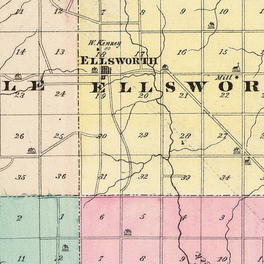 Vintage Map of Pierce County, Wisconsin, 1878