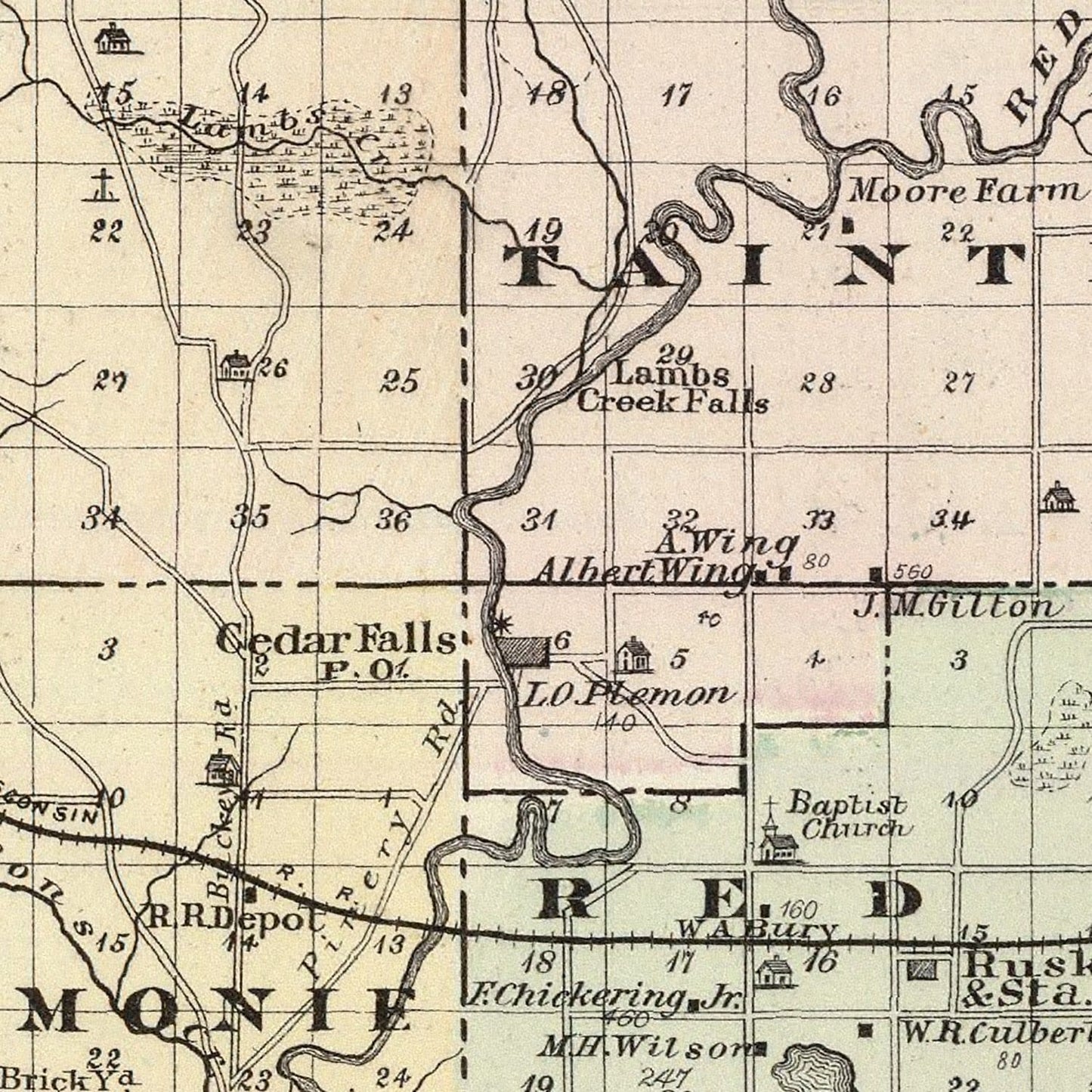 Vintage Map of Dunn County, Wisconsin, 1878