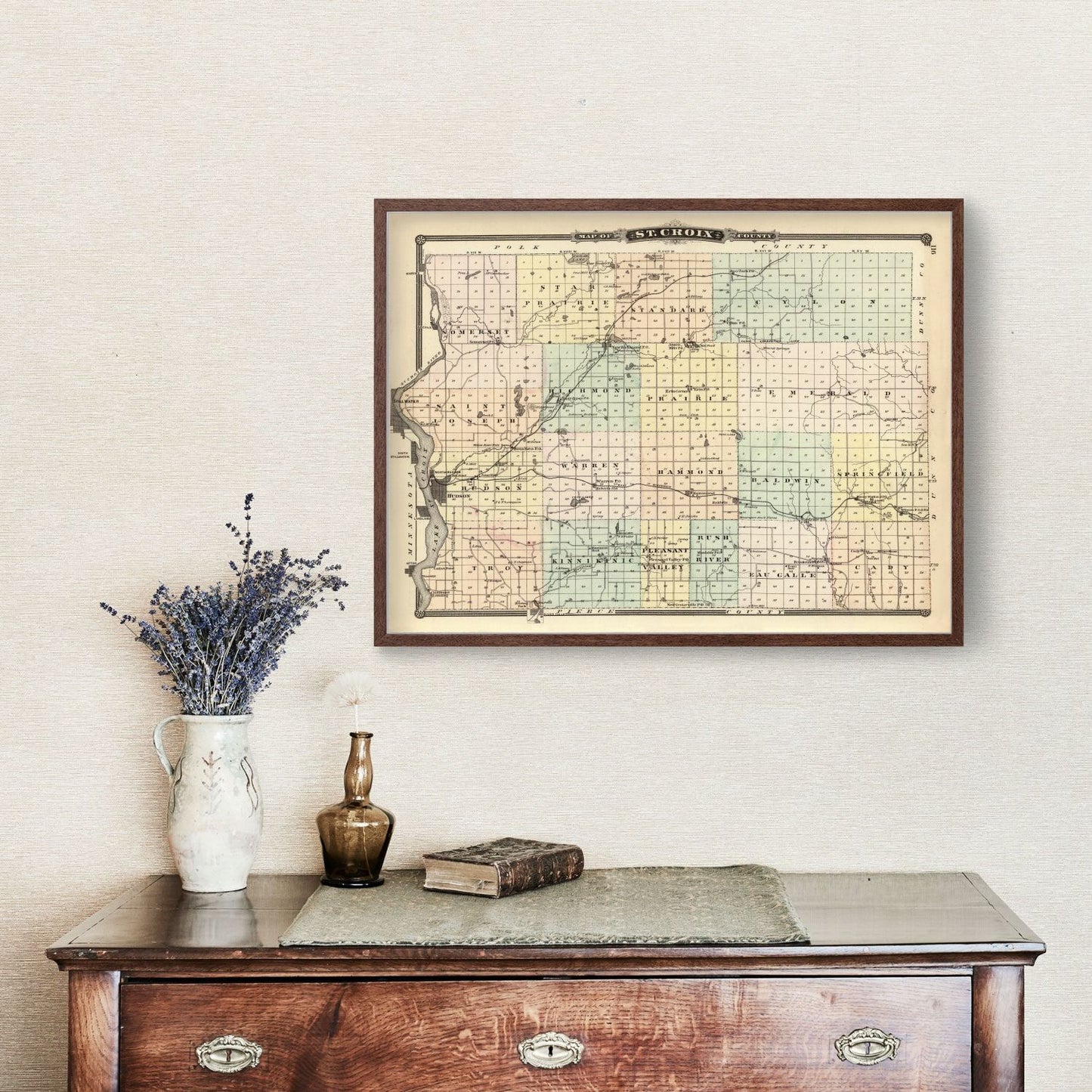 Vintage Map of St. Croix County, Wisconsin, 1878