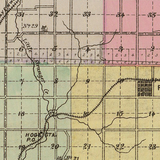 Vintage Map of Leavenworth County, Kansas, 1887