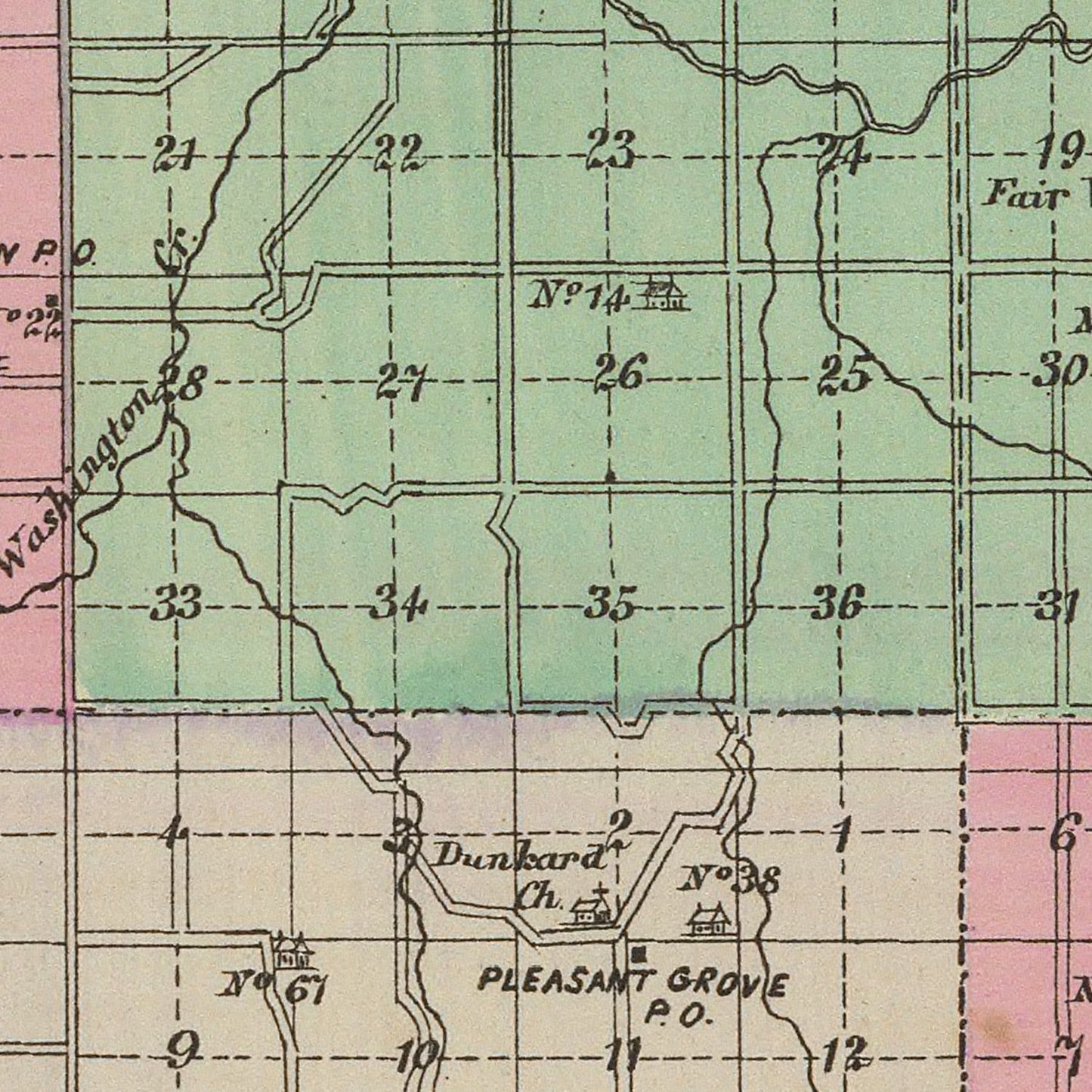 Vintage Map of Douglas County, Kansas, 1887