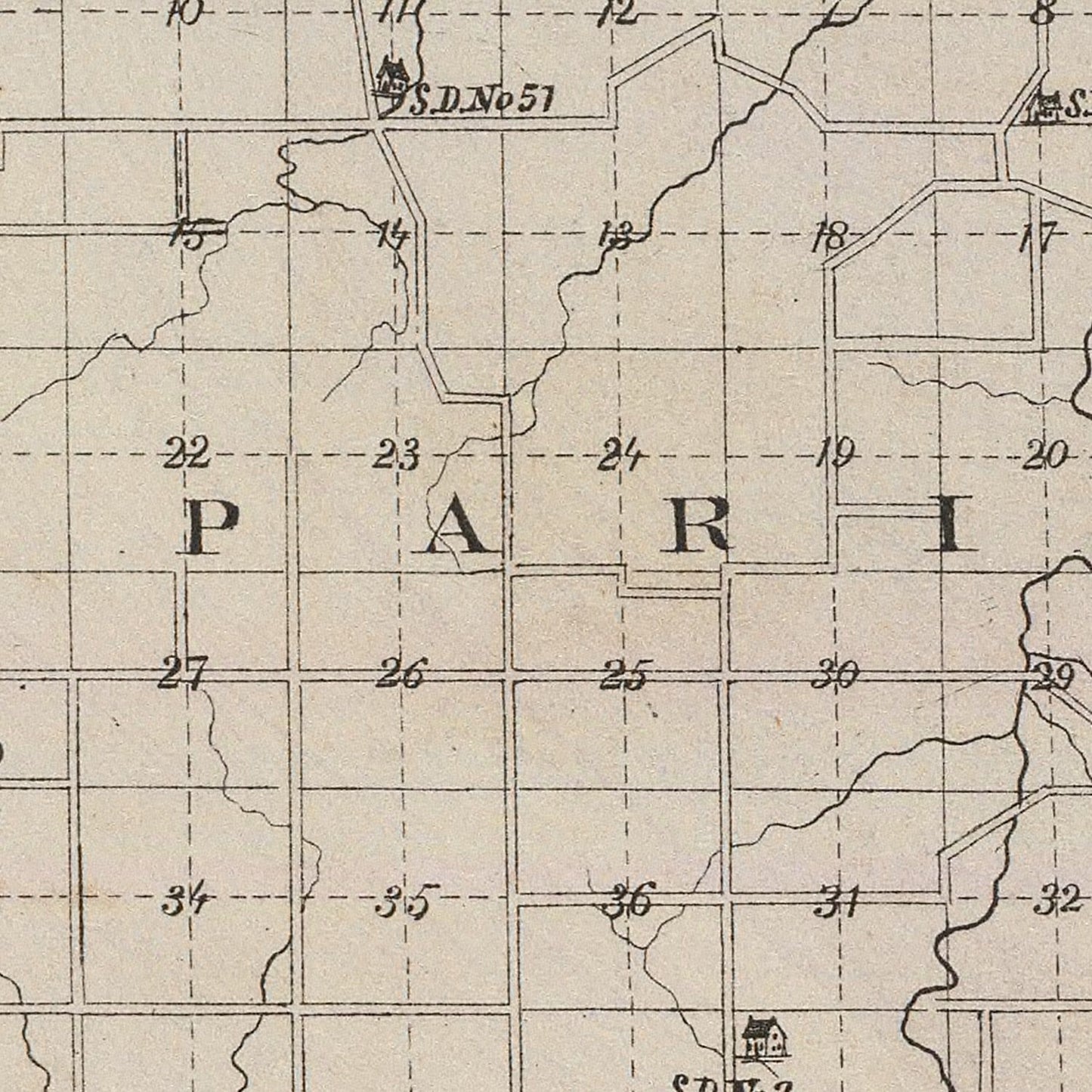Vintage Map of Linn County, Kansas, 1887