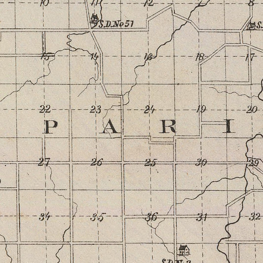 Vintage Map of Linn County, Kansas, 1887