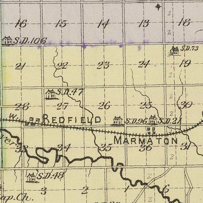 Vintage Map of Bourbon County, Kansas, 1887
