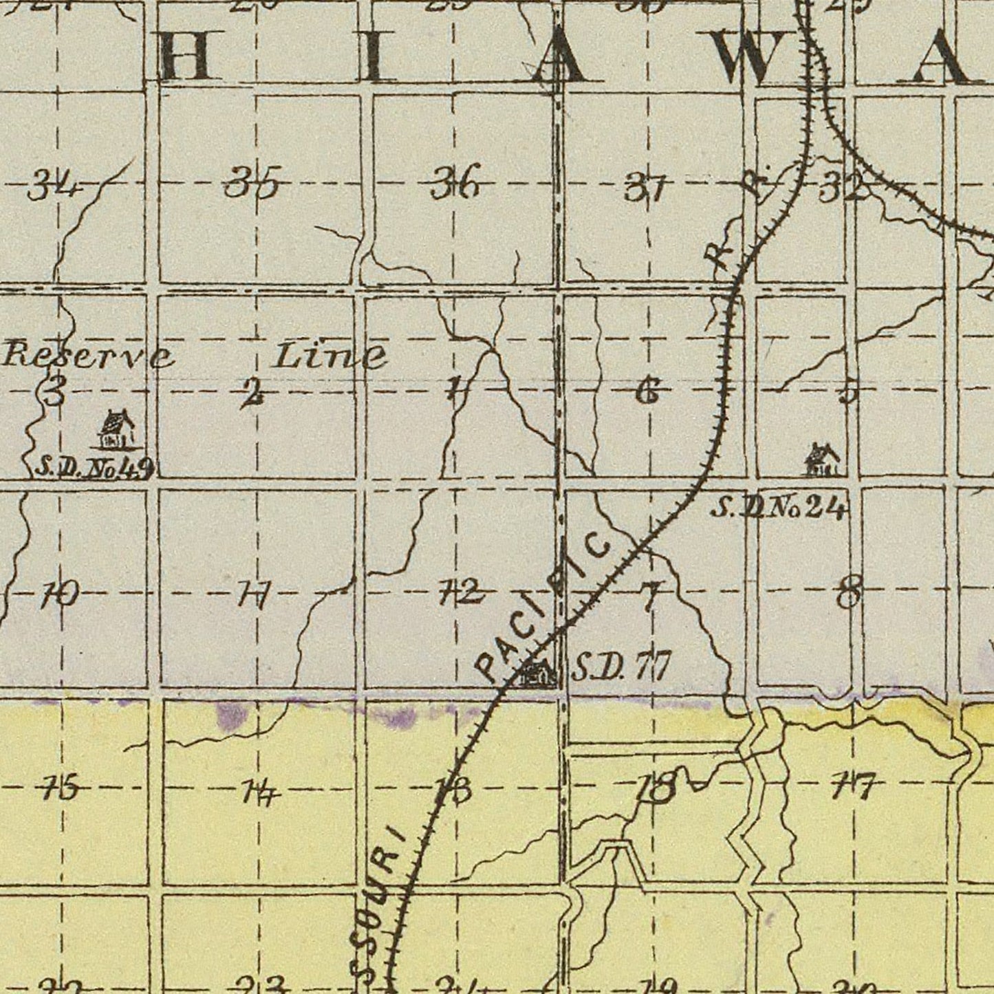 Vintage Map of Brown County, Kansas 1887 Wall Art