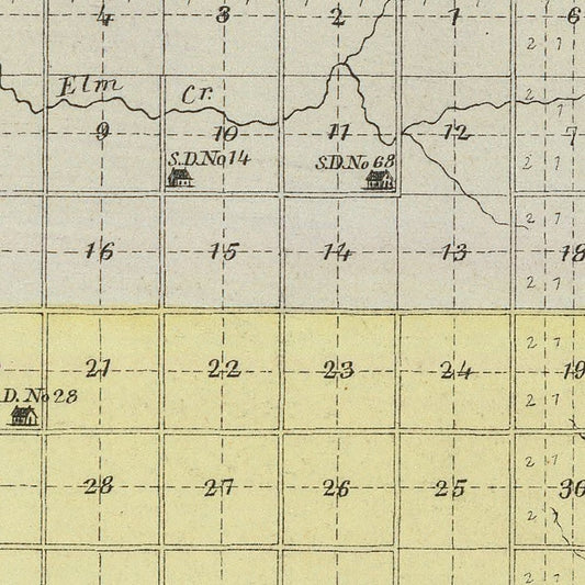 Vintage Map of Allen County, Kansas, 1887